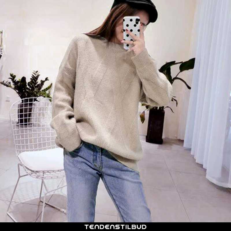 Sweatere Dame Sweater Langærmet Khaki