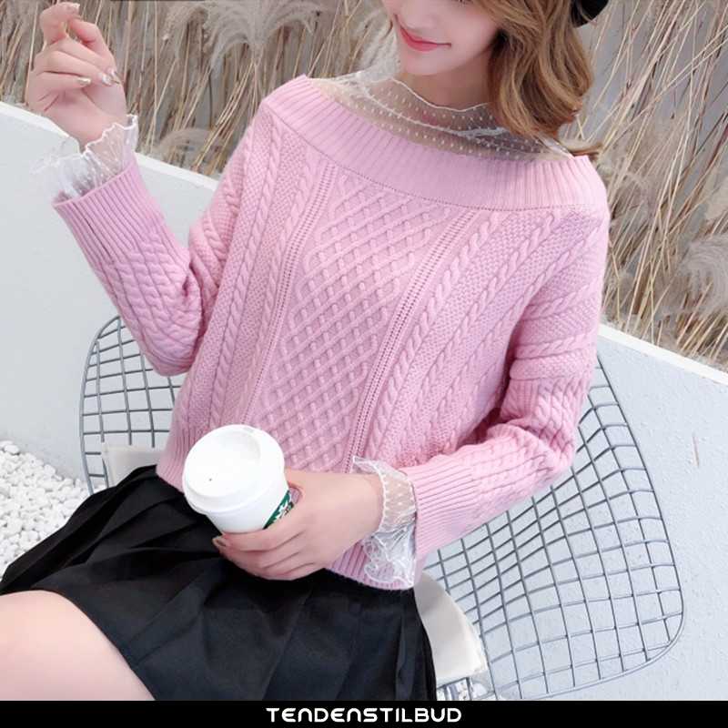 Sweatere Dame Sweater Strikket Casual Pullover